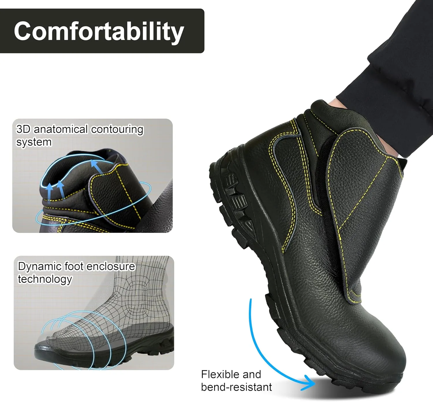 6" Steel Toe shoes for Men Women, welders/weldingMetalworking, Waterproof, Slip Resistant, Comfortable, work boots