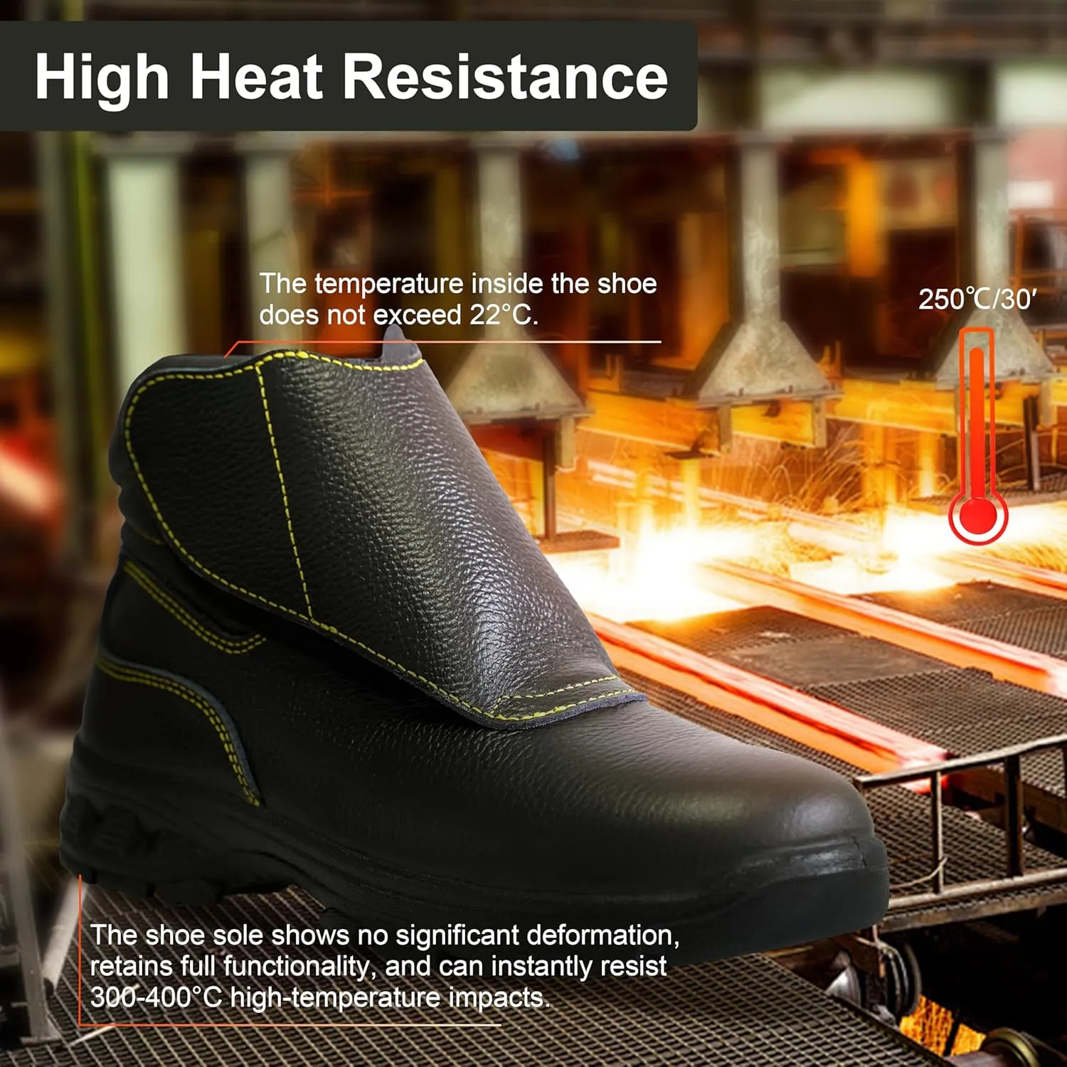 6" Steel Toe shoes for Men Women, welders/weldingMetalworking, Waterproof, Slip Resistant, Comfortable, work boots