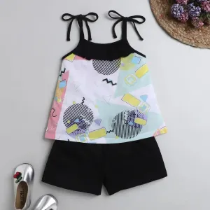 Abstract Open Strap and Frill Set