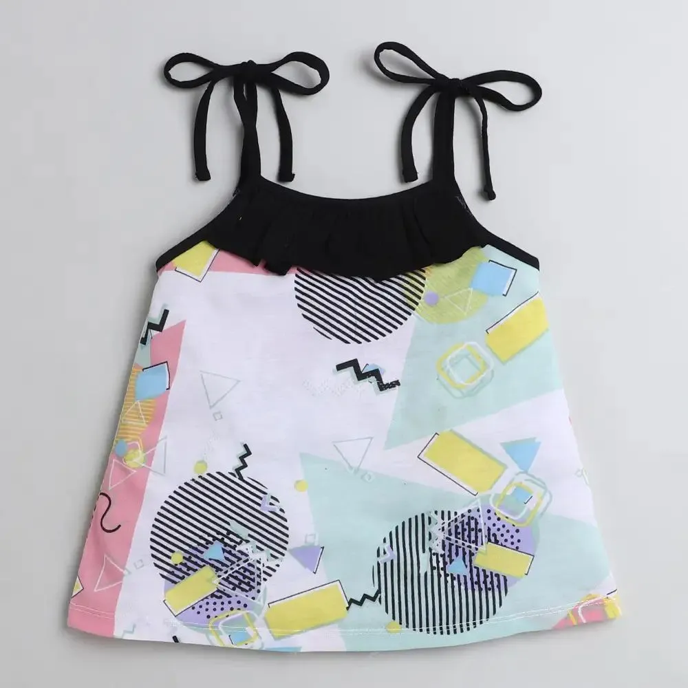 Abstract Open Strap and Frill Set