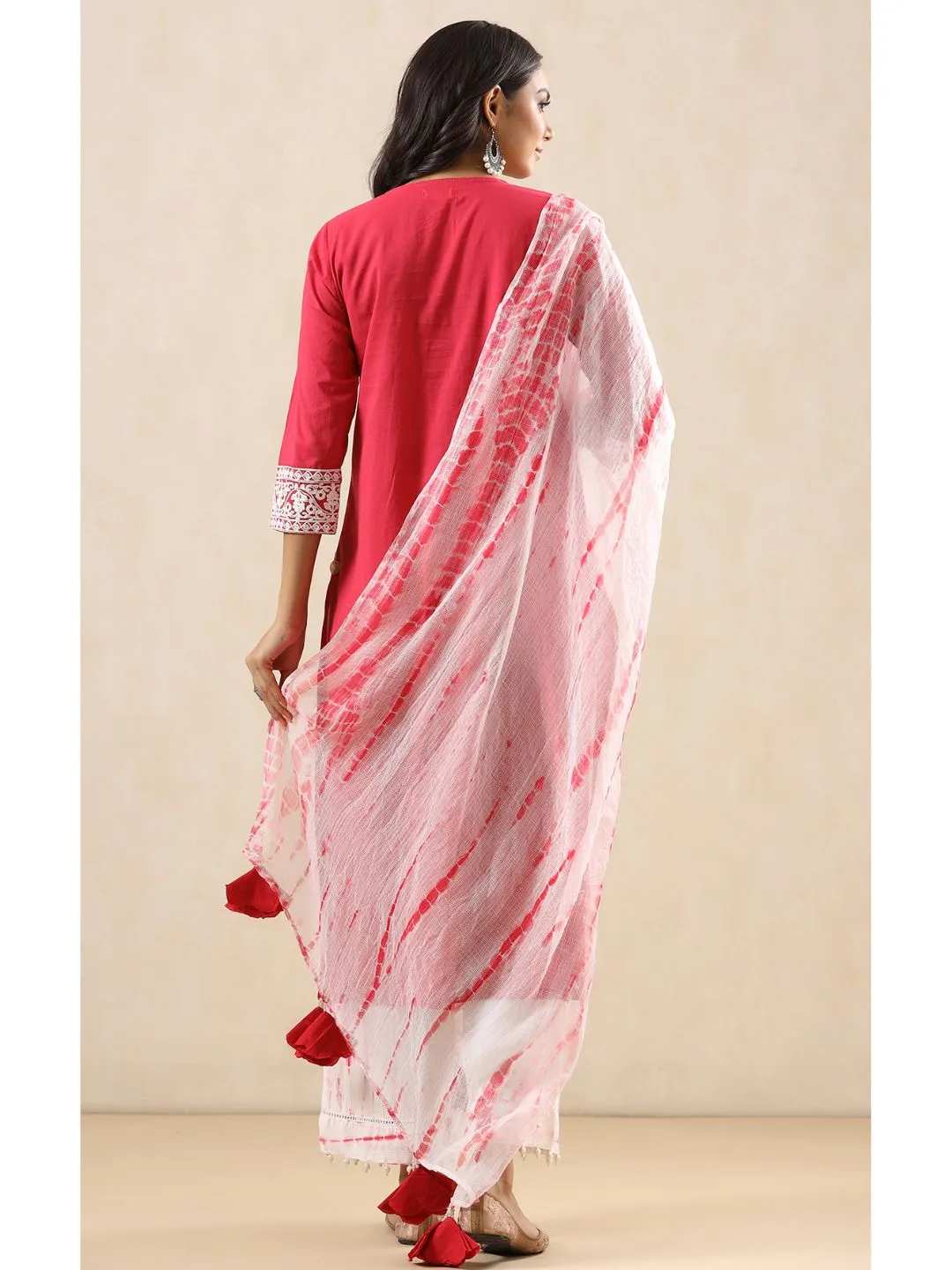 Aisha Cotton Embroidered 3-Piece Kurta Set