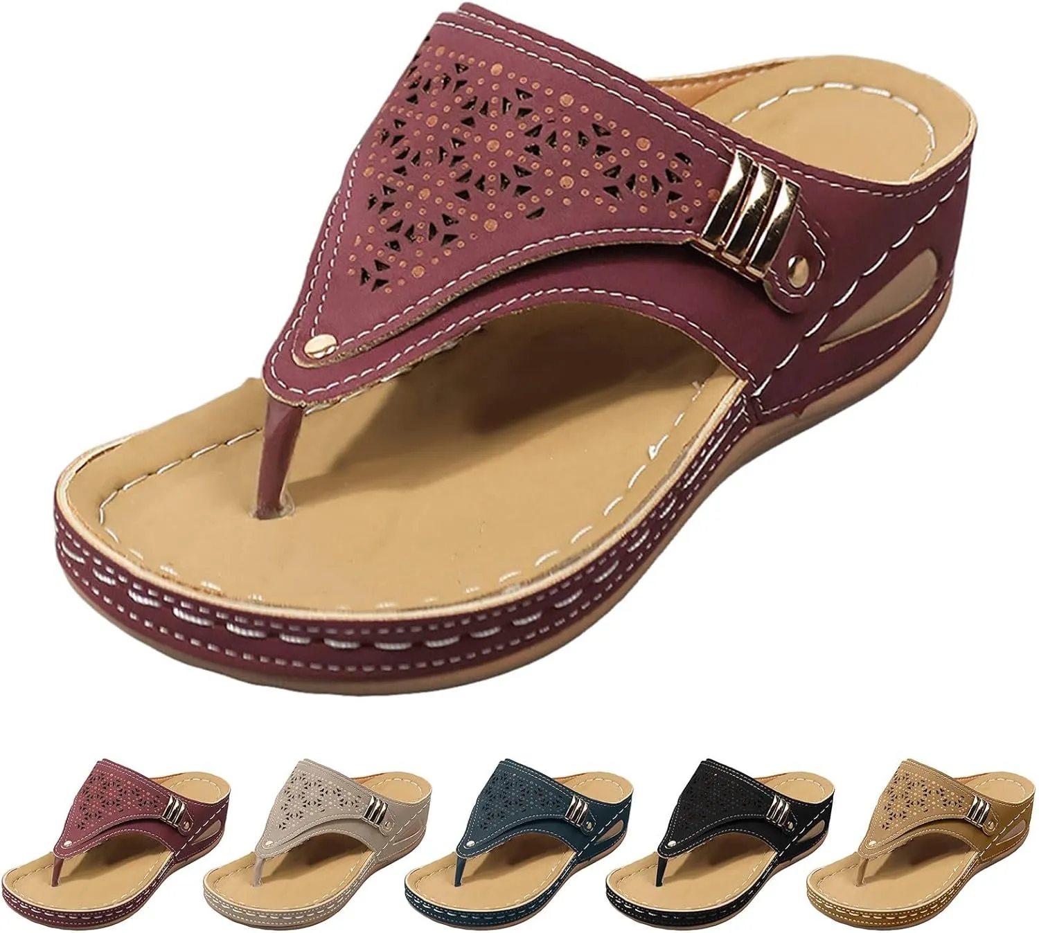 Arch Support Flip Flops for Women,Orthopedic Sandals for Women 2025 Dressy Summer Shoes Comfortable Walking Shoes Cushion Platform Beach Slippers Dressy 2025