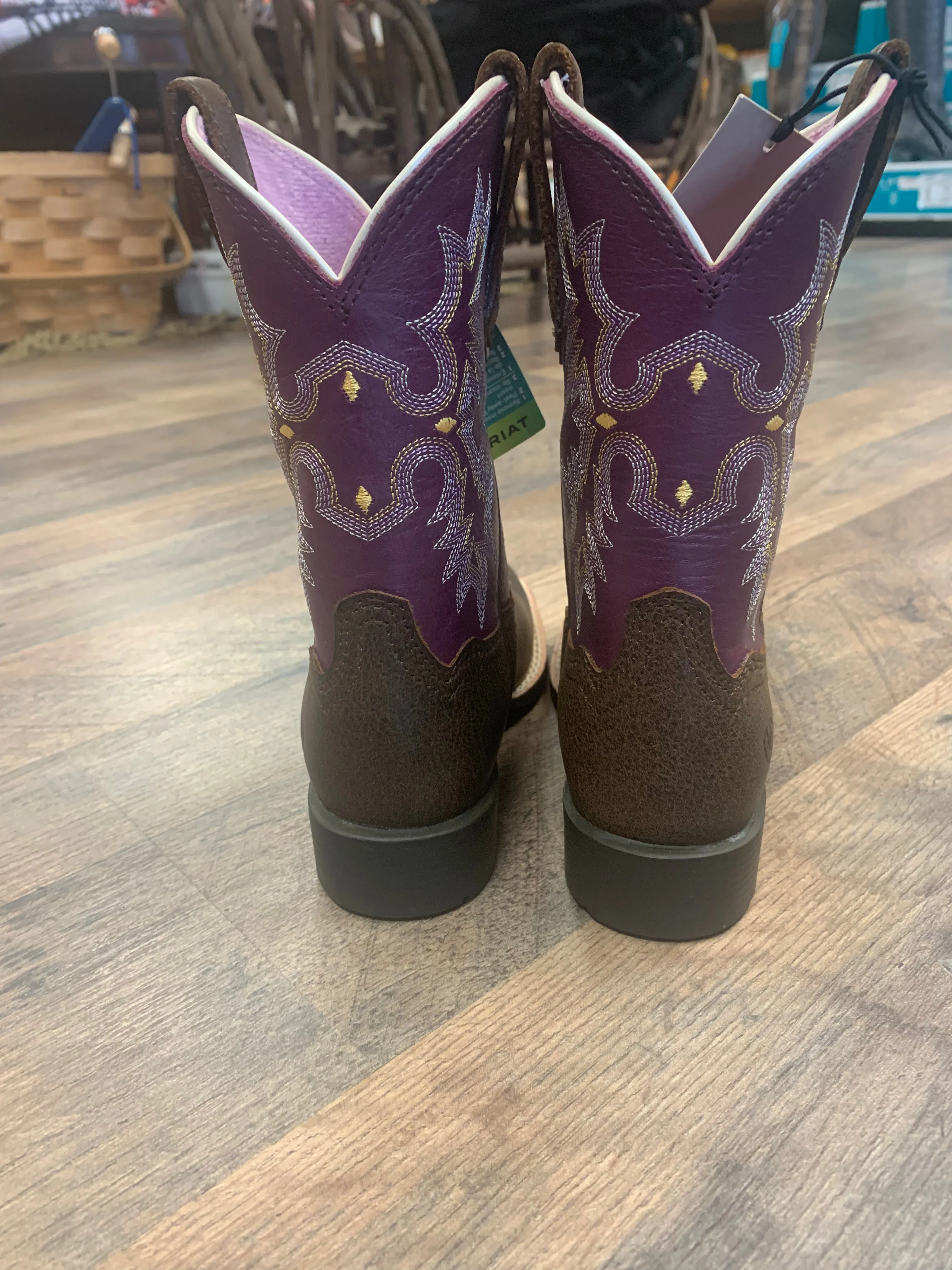 ARIAT LITTLE GIRLS' TOMBSTONE BOOTS - SQUARE TOE