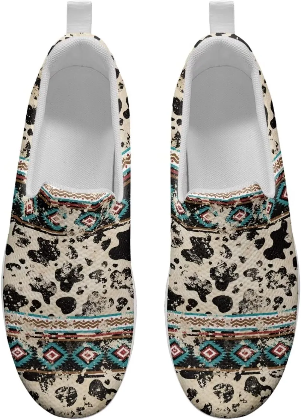 Aztec Tribal Women Fashion Loafers Stylish Slip On Shoes Vintage Dressy Sneaker Walking Slip Resistance