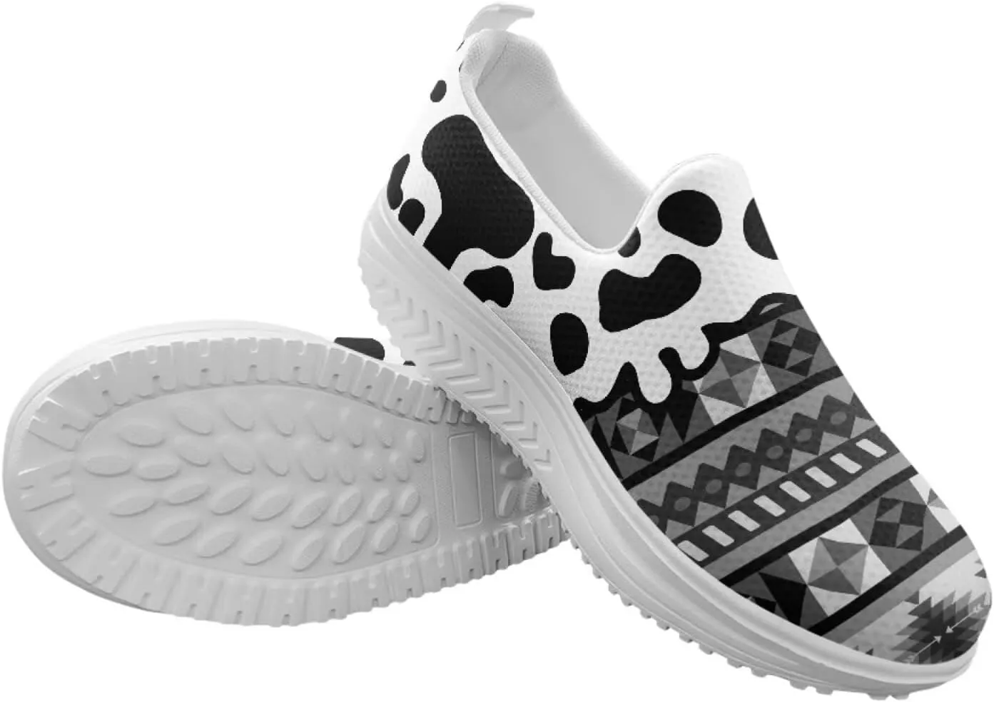 Aztec Tribal Women Fashion Loafers Stylish Slip On Shoes Vintage Dressy Sneaker Walking Slip Resistance
