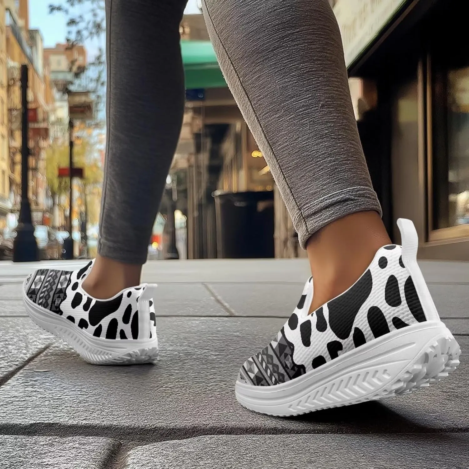 Aztec Tribal Women Fashion Loafers Stylish Slip On Shoes Vintage Dressy Sneaker Walking Slip Resistance