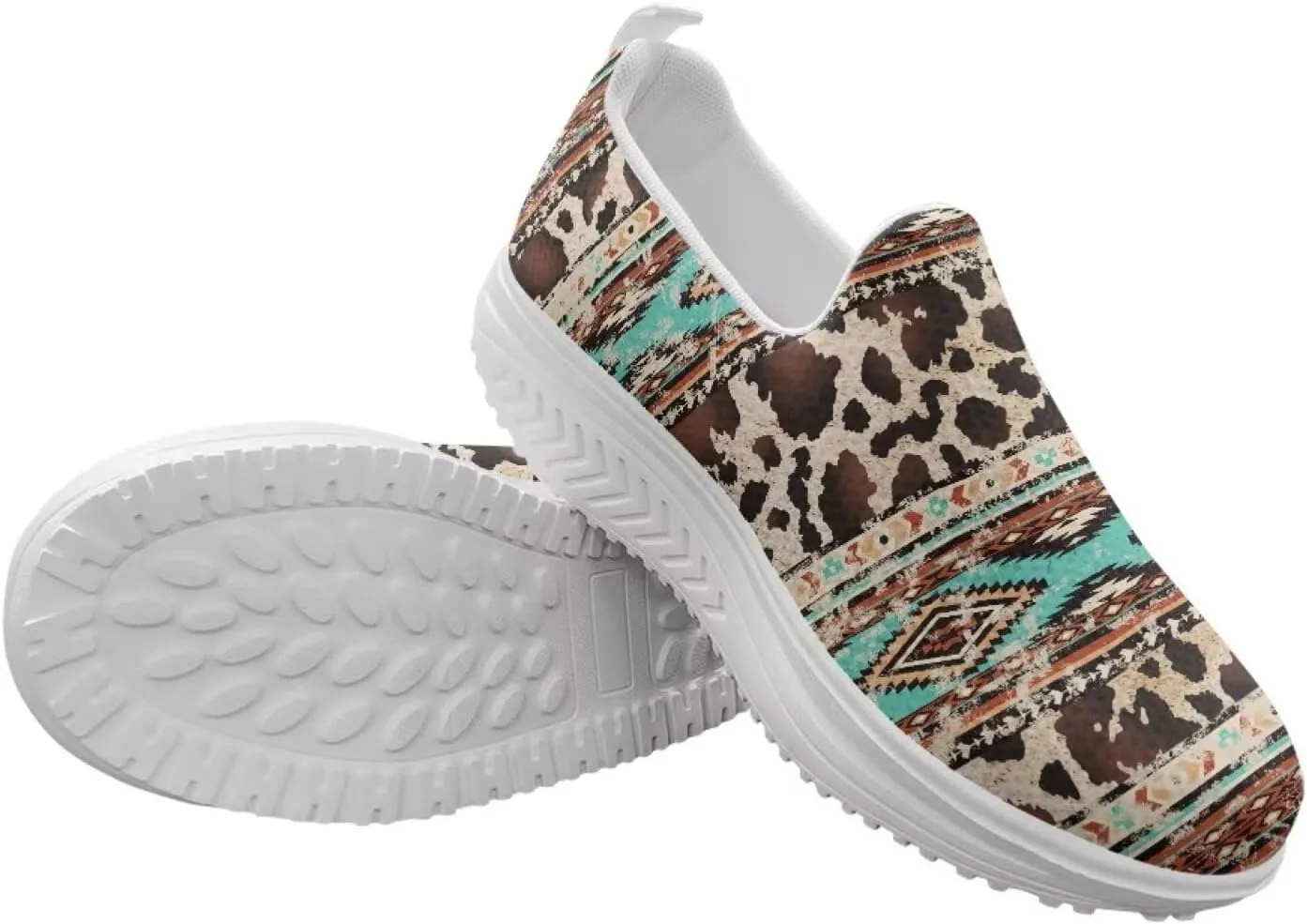 Aztec Tribal Women Fashion Loafers Stylish Slip On Shoes Vintage Dressy Sneaker Walking Slip Resistance