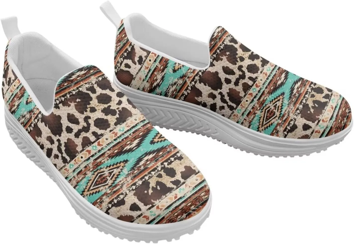 Aztec Tribal Women Fashion Loafers Stylish Slip On Shoes Vintage Dressy Sneaker Walking Slip Resistance