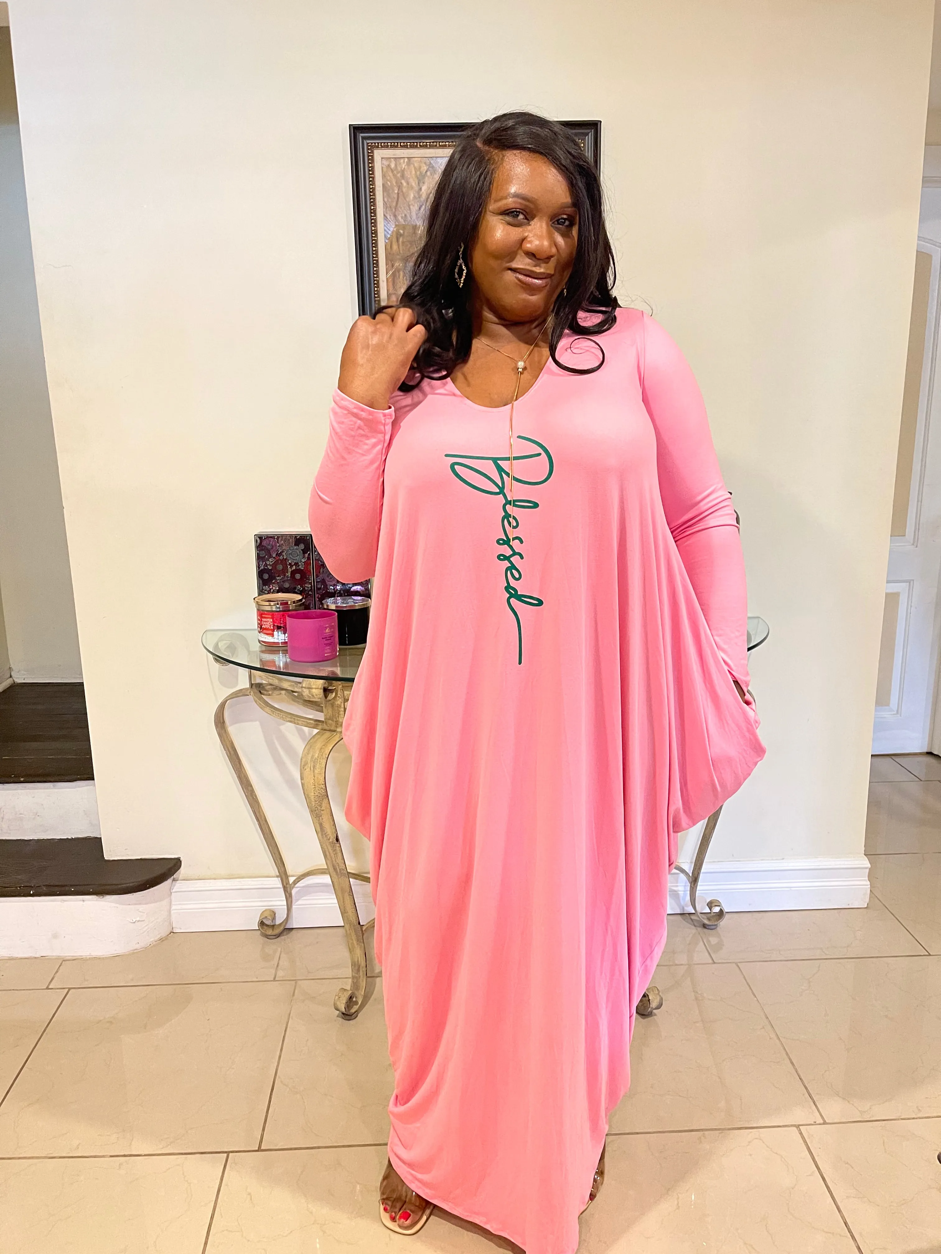 Blessed Long Sleeve Tunic Dress