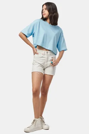 Blue Snow Mercerised Cotton T-shirt