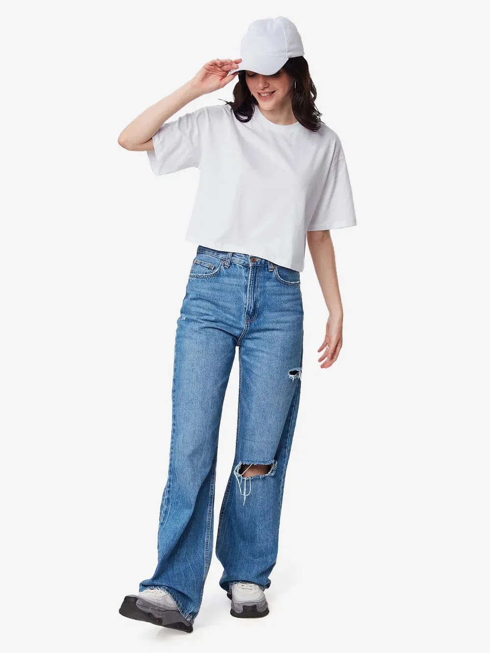 Blue Snow Mercerised Cotton T-shirt