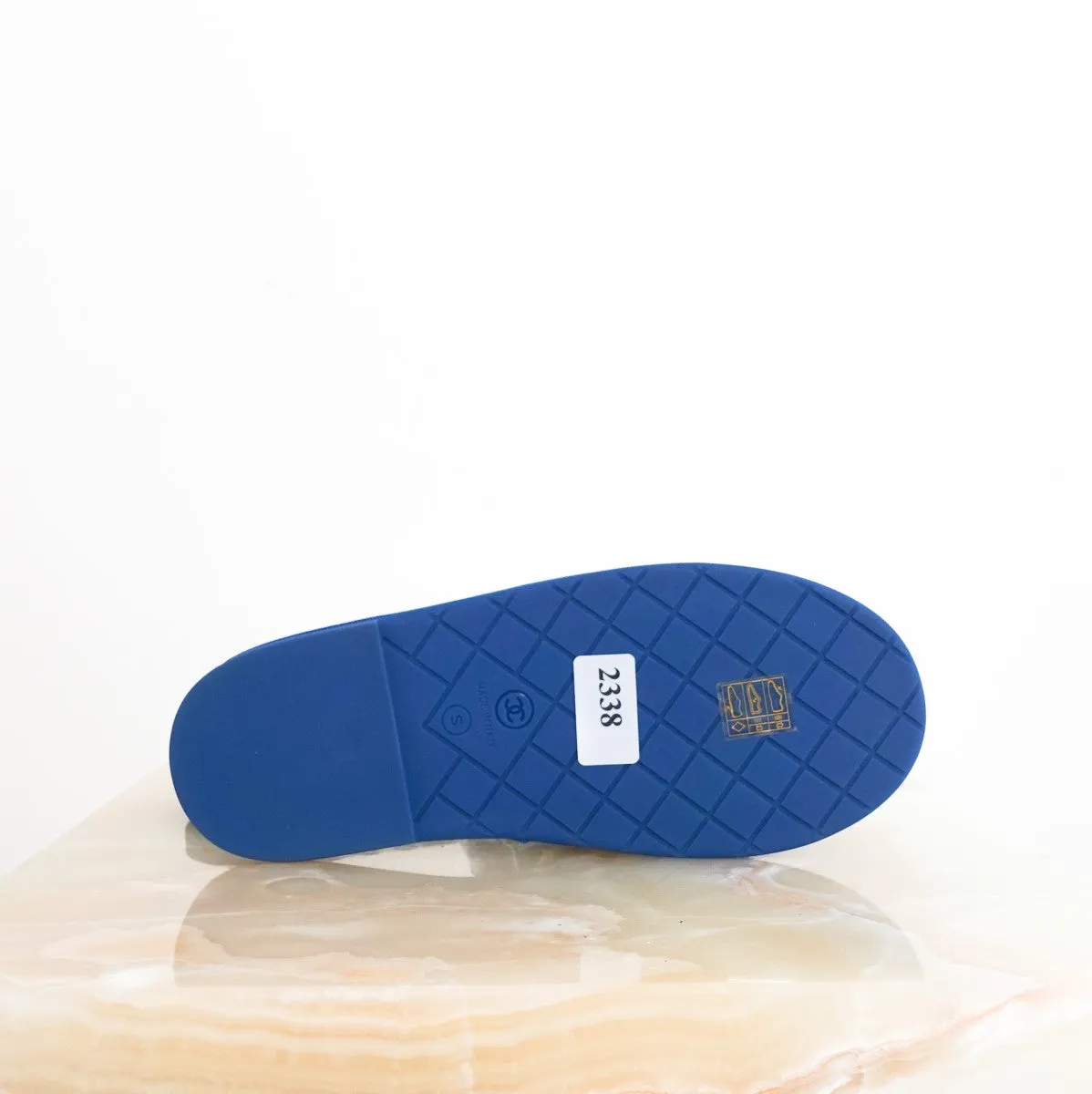 Blue tweed mules £950