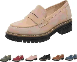 Cathalem Orthoture-Orthopedic Platform Loafers, Comfort Orthopedic Shoes, Womens Round Toe Walking Shoe, Slip on Shoes