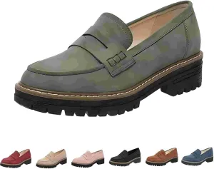 Cathalem Orthoture-Orthopedic Platform Loafers, Comfort Orthopedic Shoes, Womens Round Toe Walking Shoe, Slip on Shoes