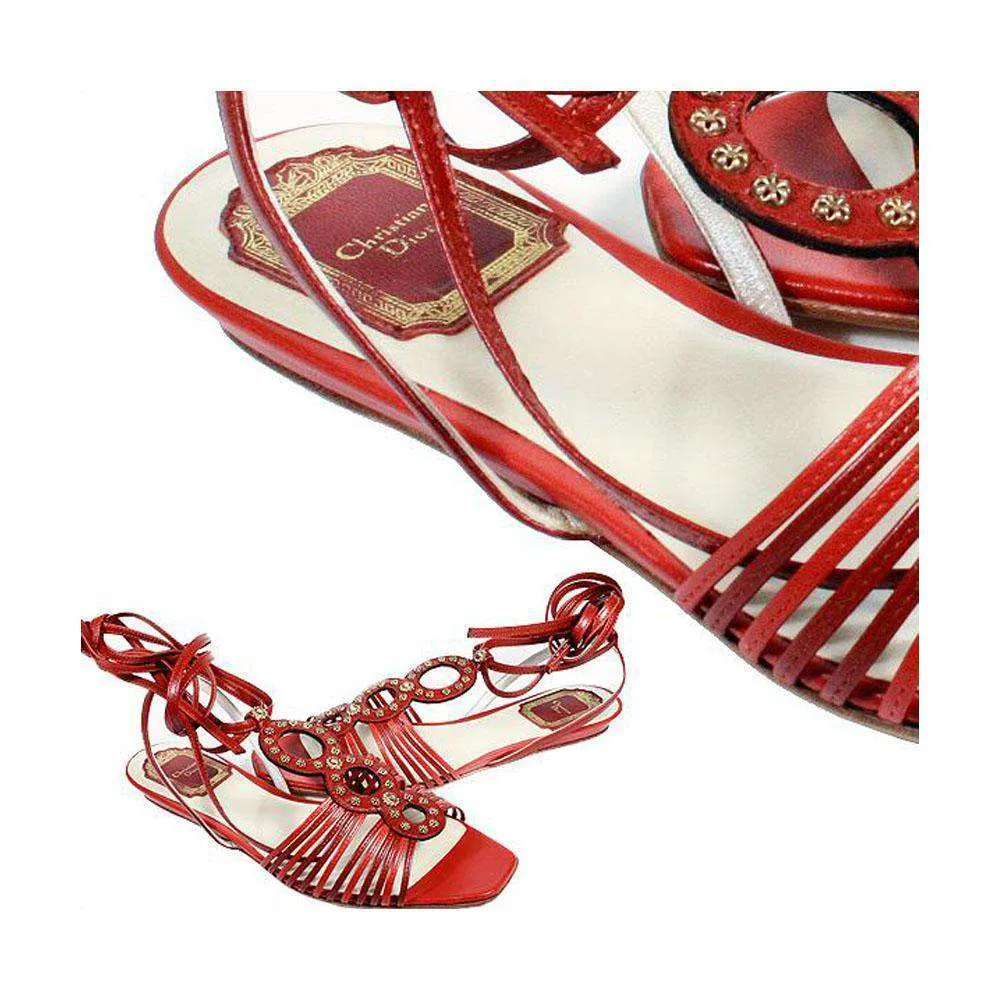 Christian Dior Women's Shoes Flamenco Calf-Skin Leather Allegria Sandal (CDW63)
