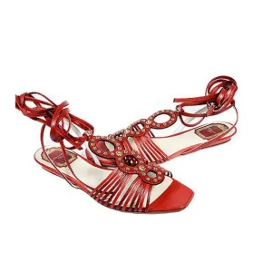 Christian Dior Women's Shoes Flamenco Calf-Skin Leather Allegria Sandal (CDW63)