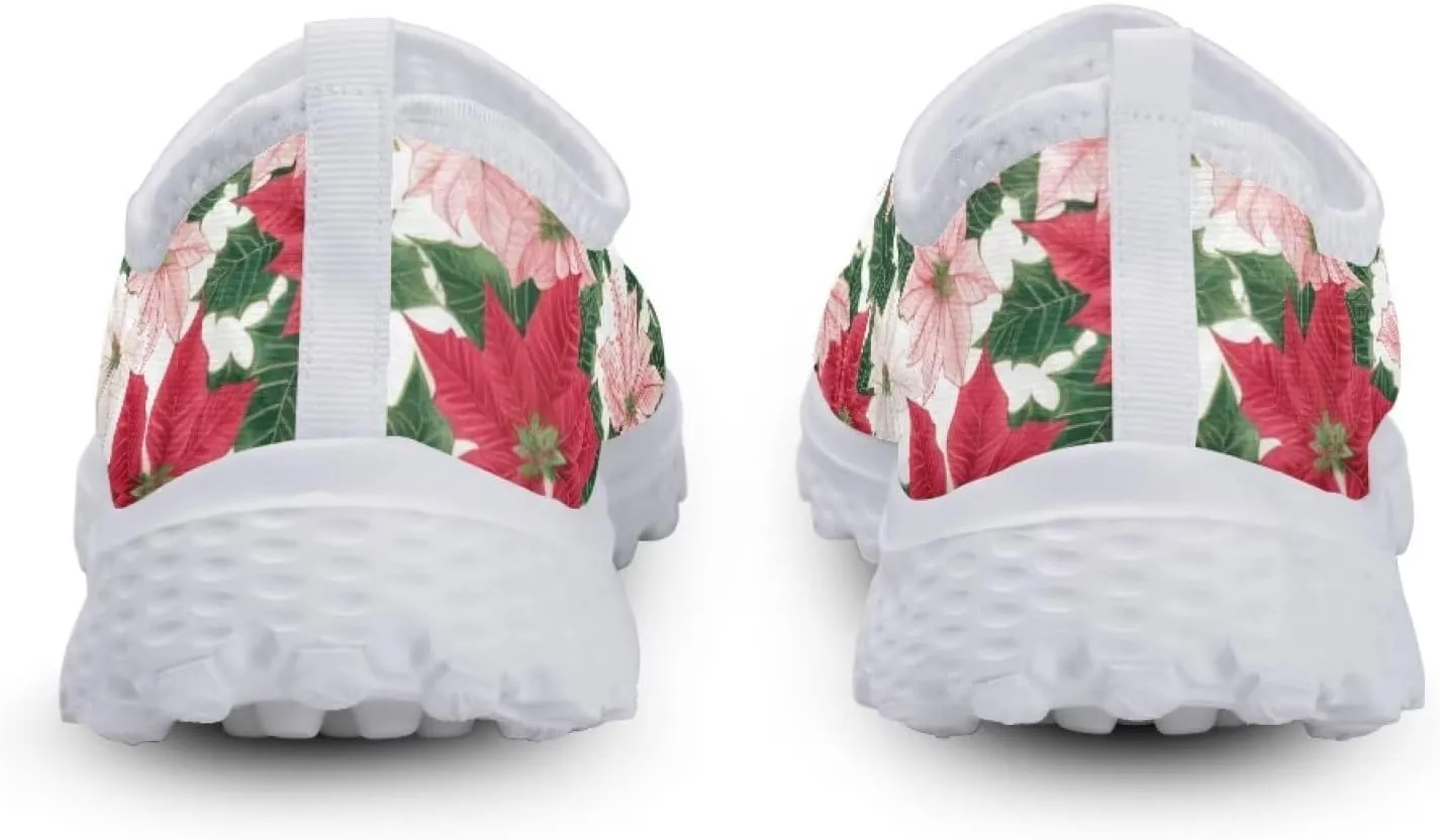 Christmas Slip On Loafer Shoes for Woman Size 5.5-11.5 Mesh Outdoor Walking Shoes Comfortable Road Running Shoes