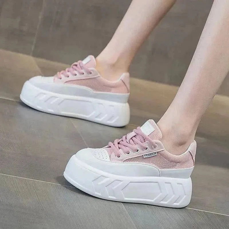 Chunky Sneakers for Women | 8cm Leather Thick Platform