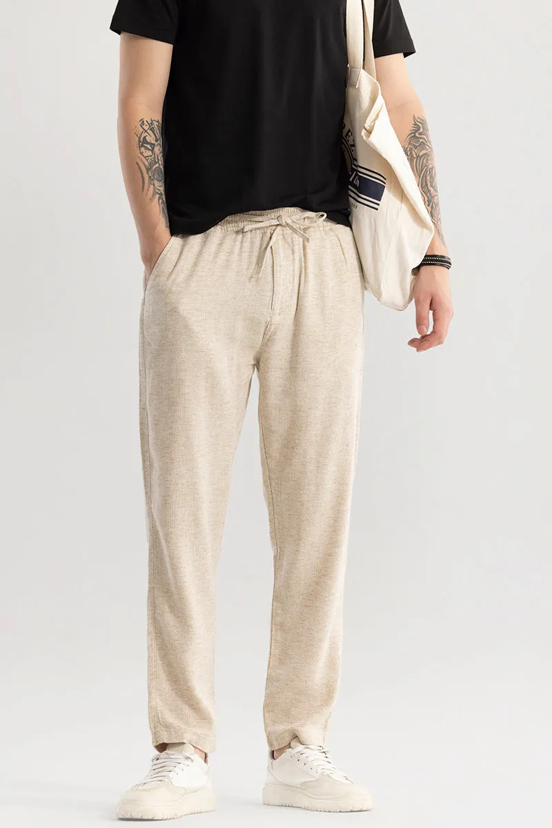 Comfylex Beige Linen Blend Trouser