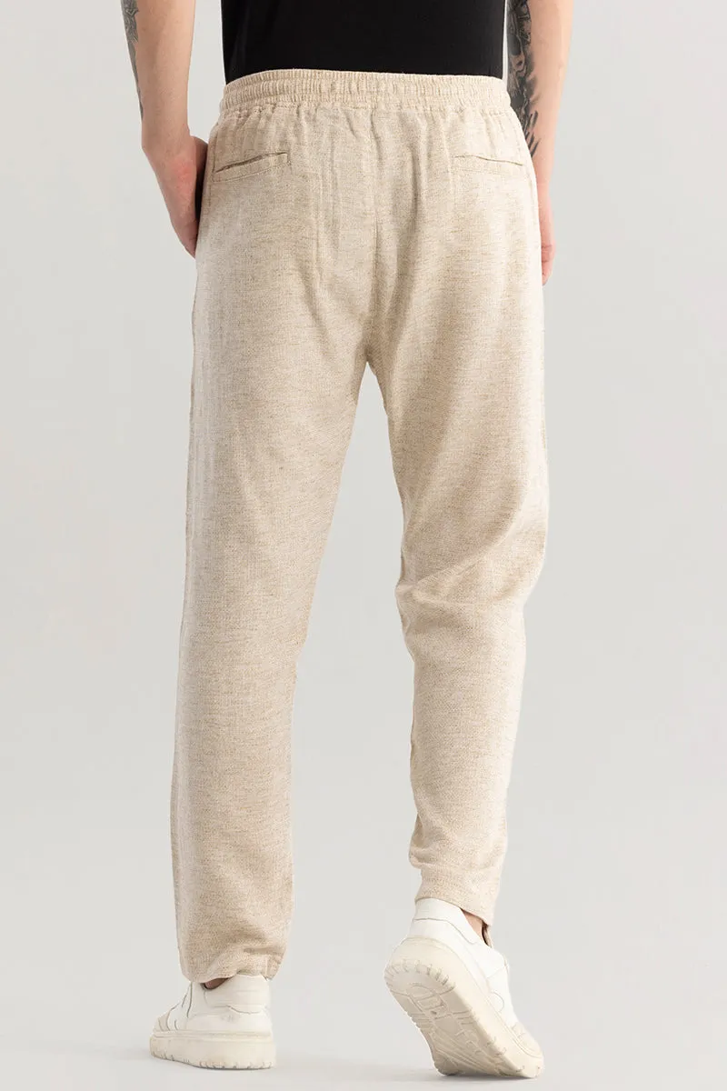 Comfylex Beige Linen Blend Trouser