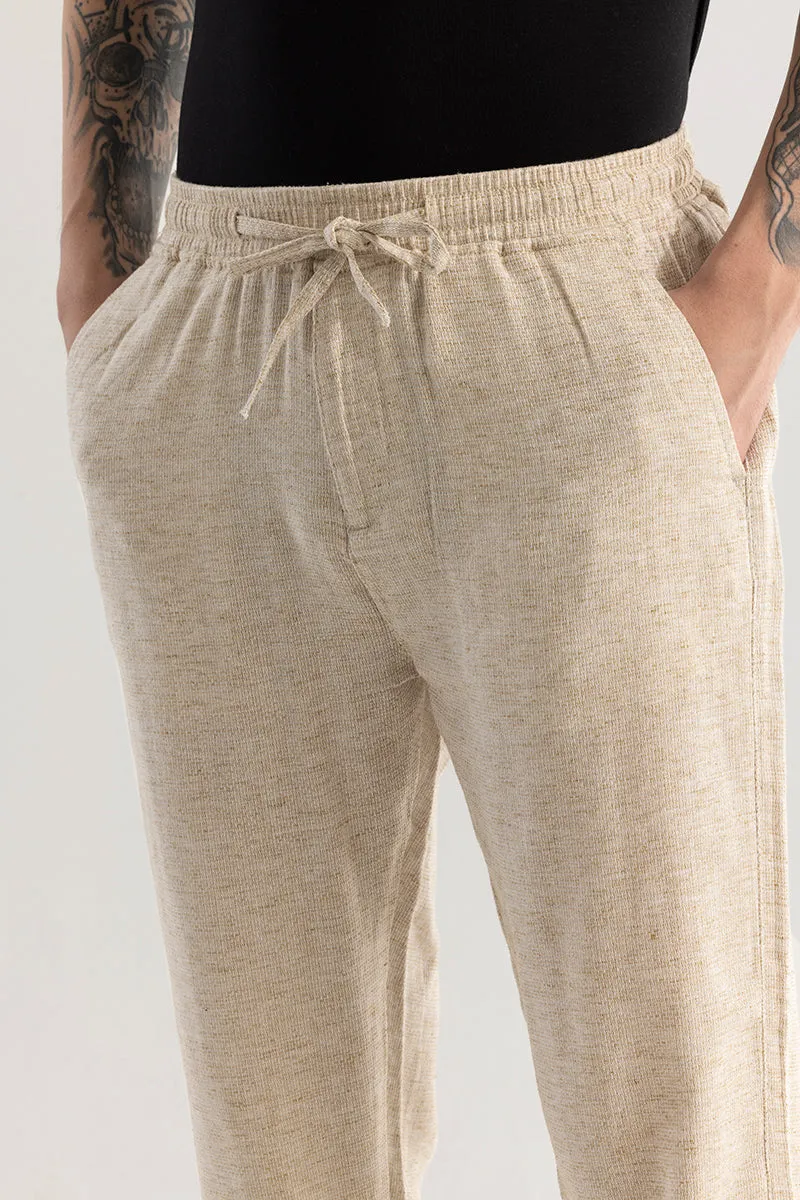 Comfylex Beige Linen Blend Trouser
