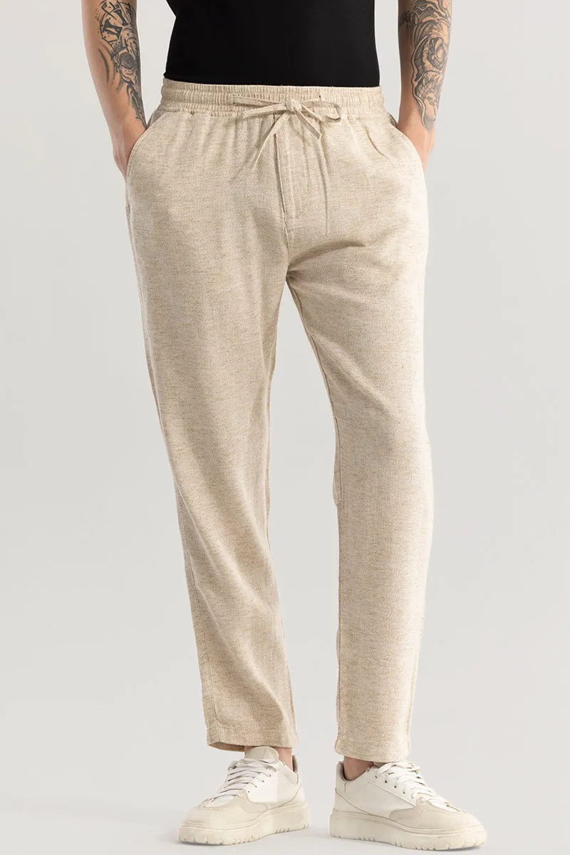 Comfylex Beige Linen Blend Trouser