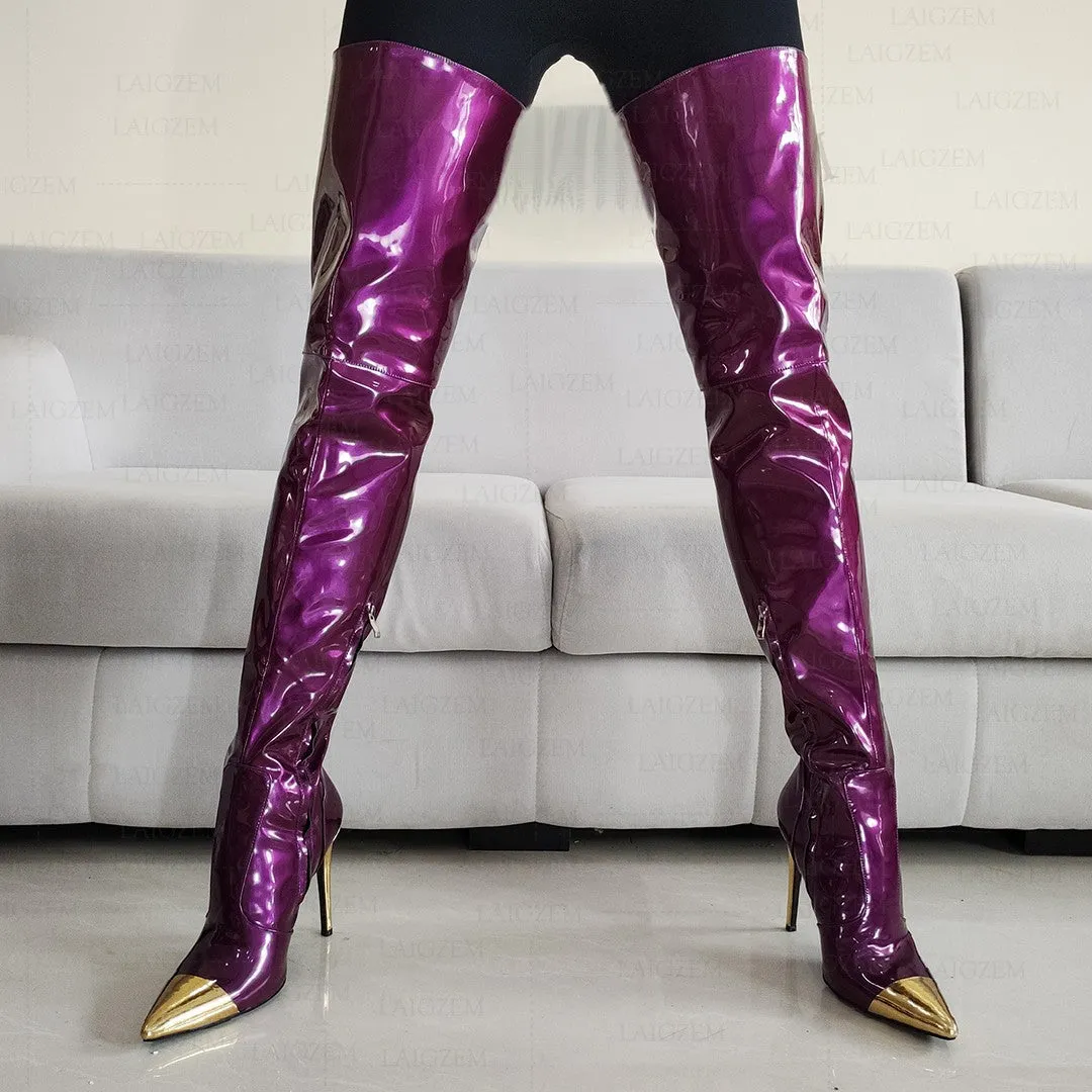 Crotch High Shiny Boots