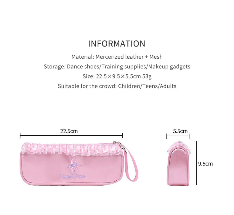 Dance Shoes Storage Bag Ballet Bag Pink Zipper Small Bag Mesh Shoe Bag
