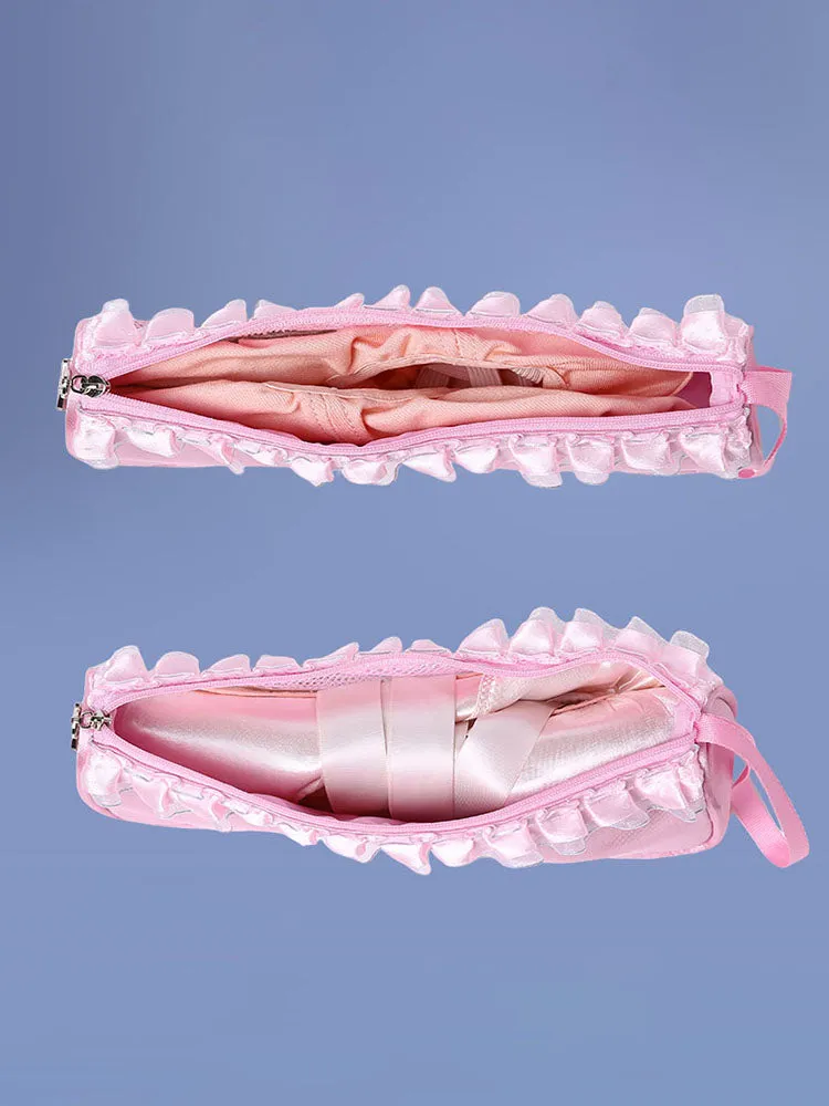 Dance Shoes Storage Bag Ballet Bag Pink Zipper Small Bag Mesh Shoe Bag