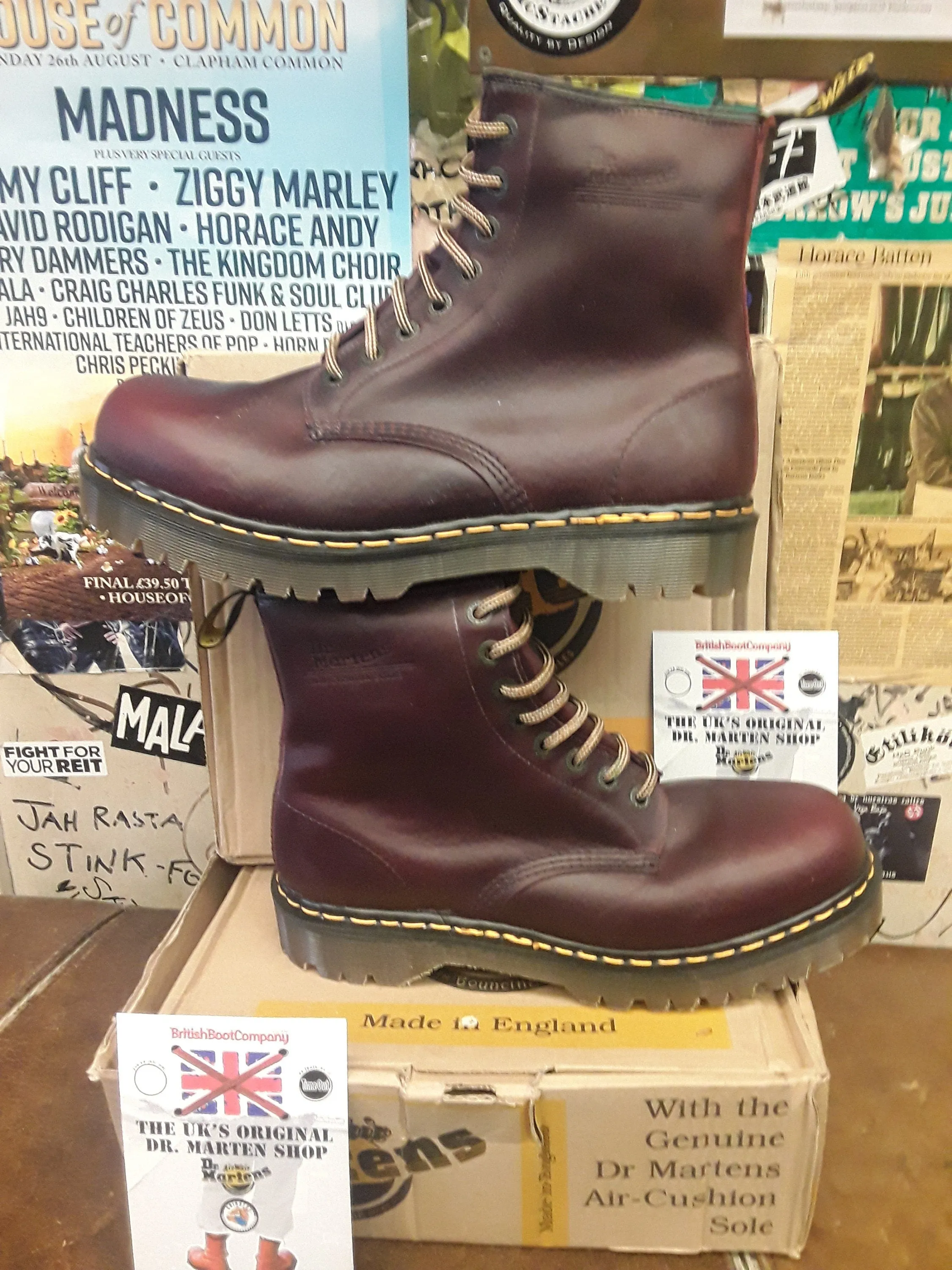Dr Martens 8338 BURGUNDY Waxy Bex Sole Size 12