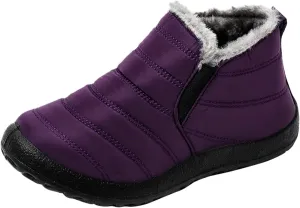 Eduavar Cowboy Boots for Women Cowboy Style, Western Boots Women Winter Snow Boots Casual Round Toe Warm Fleece Boots Shoes