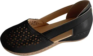 Eduavar Sandals for Women Casual Summer, Wedge Sandals for Women Comfortable Closed Toe Sandals Summer Slip-on Sandals Shoes