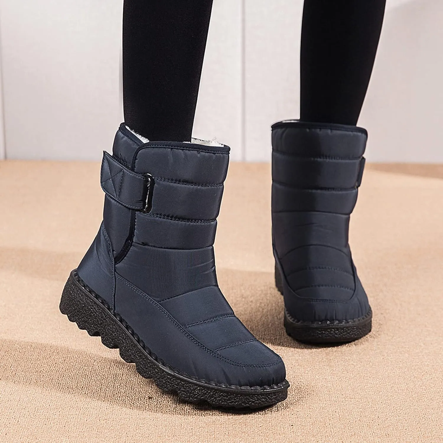 Extra Wide Calf Snow Boots for Women Women Snow Boots Wide Width Extra Wide Calf Winter Boots for Women Plus Size Outdoor Waterproof Rubber Boots for Women Womens Winter Boots Non Slip Zipper Size 10
