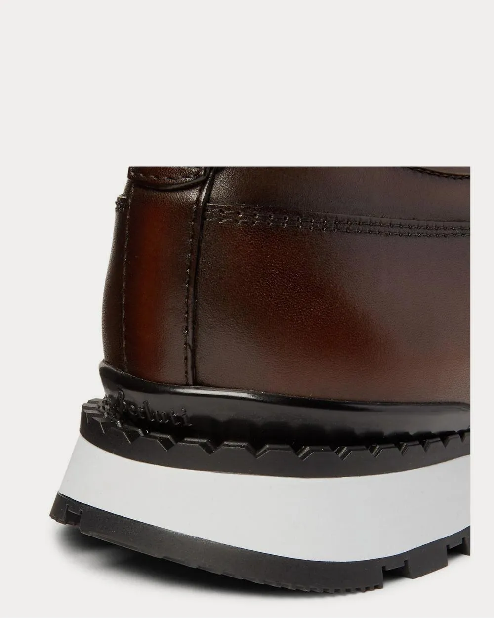 Fast Track Neoprene-Trimmed Venezia Leather Slip-On  Brown low top sneakers