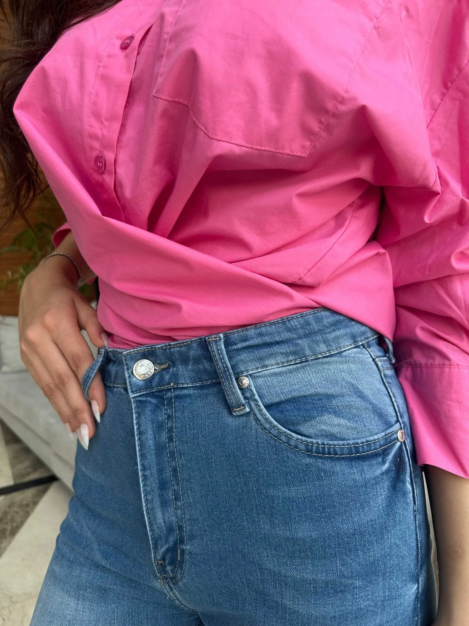 Flare - High-Waist Medium Blue Jeans