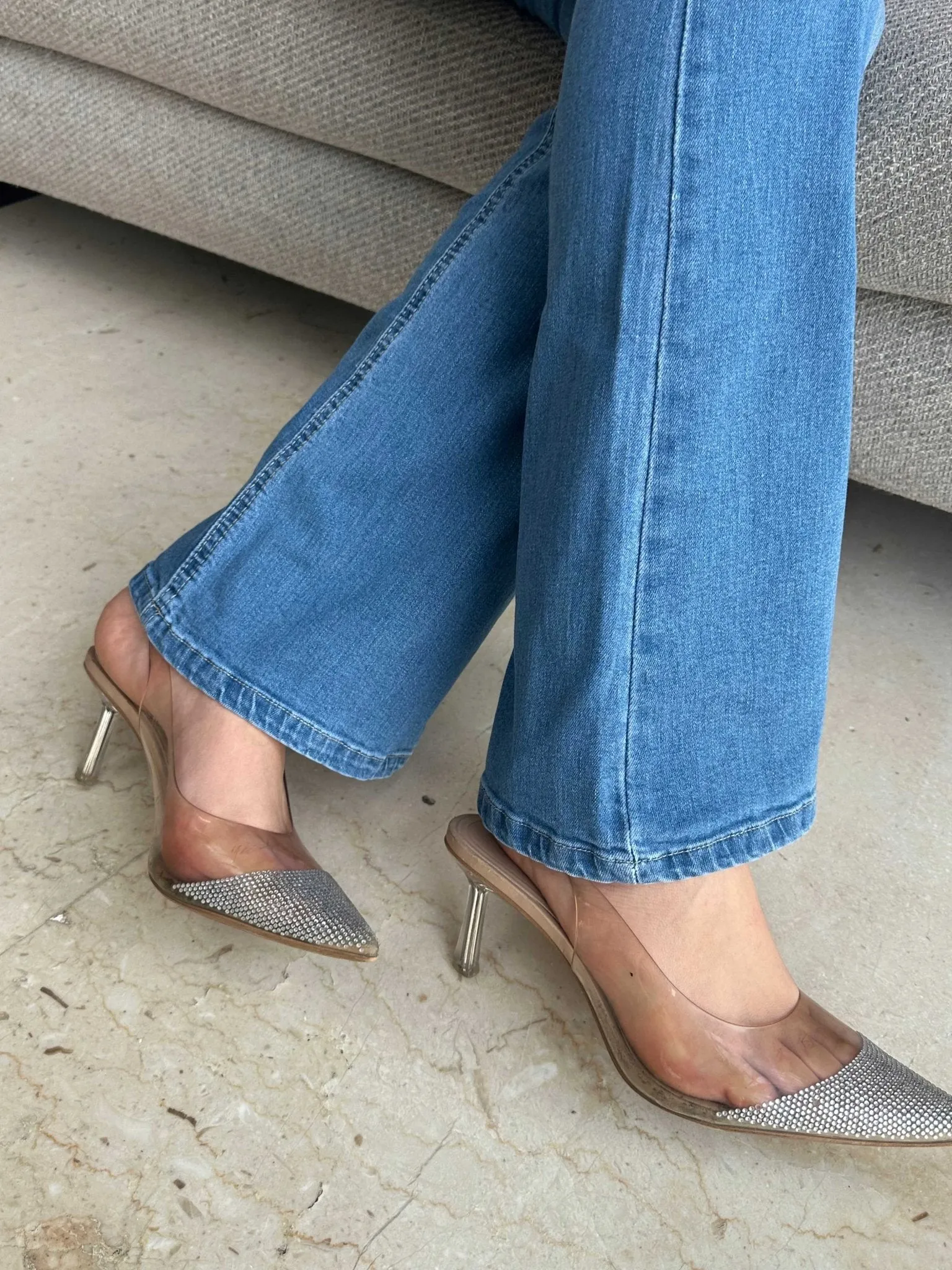 Flare - High-Waist Medium Blue Jeans