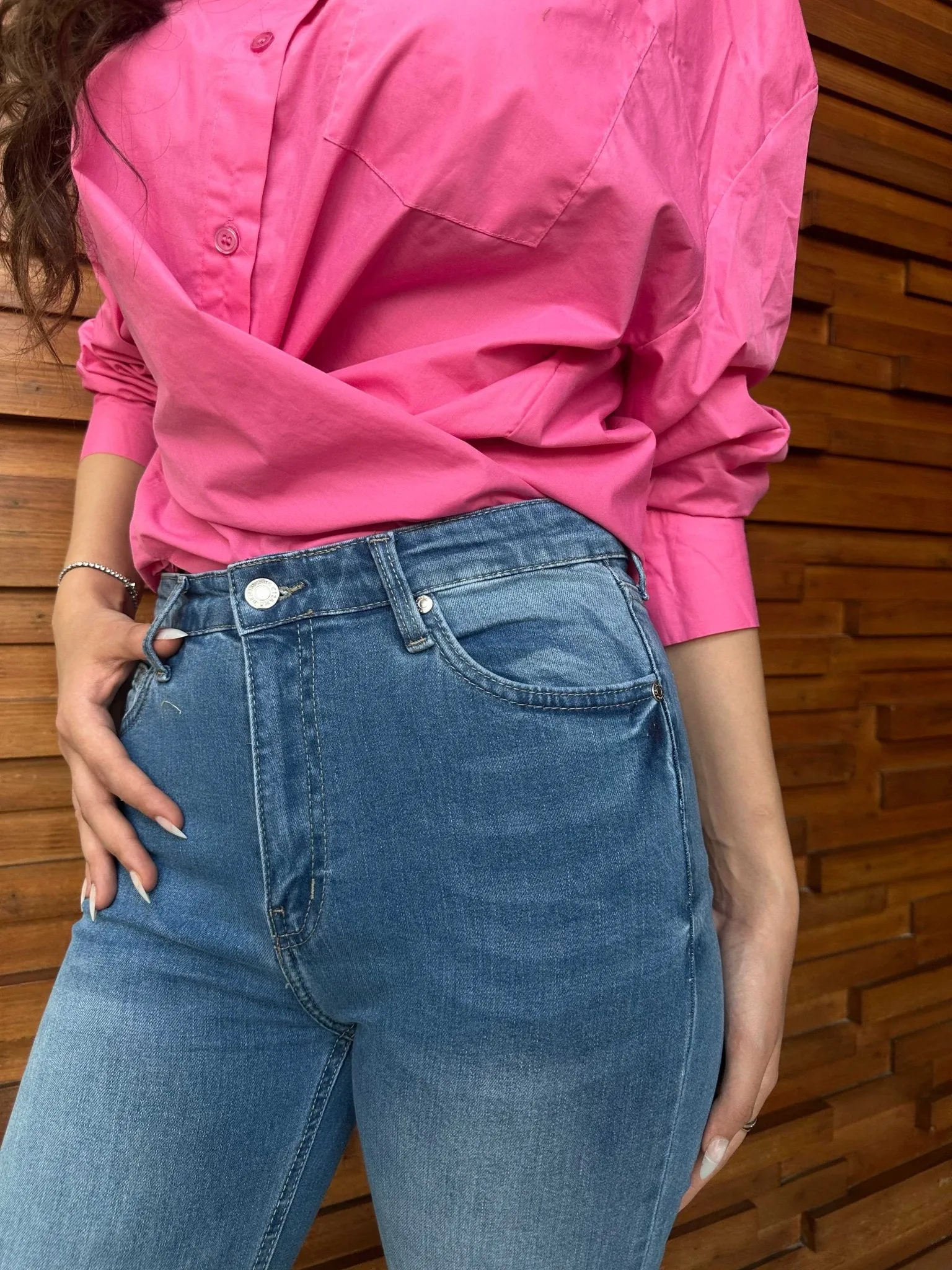 Flare - High-Waist Medium Blue Jeans