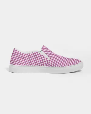 FYD Women's Canvas Sneakers in pink & white check
