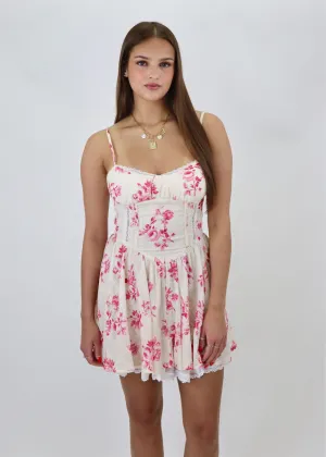 Getting There Dress ★ Red & Ivory Floral