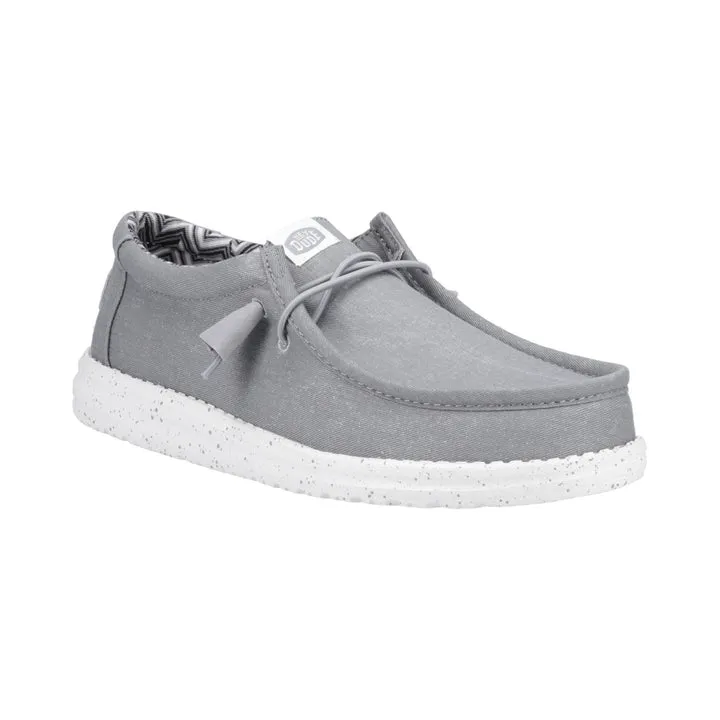 HEYDUDE Wally Canvas Shoe - Light Grey
