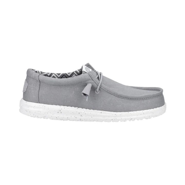 HEYDUDE Wally Canvas Shoe - Light Grey