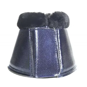 HKM Metallic Blue Over Reach Bell Boots