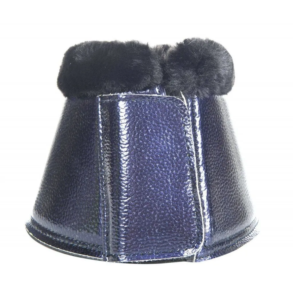 HKM Metallic Blue Over Reach Bell Boots