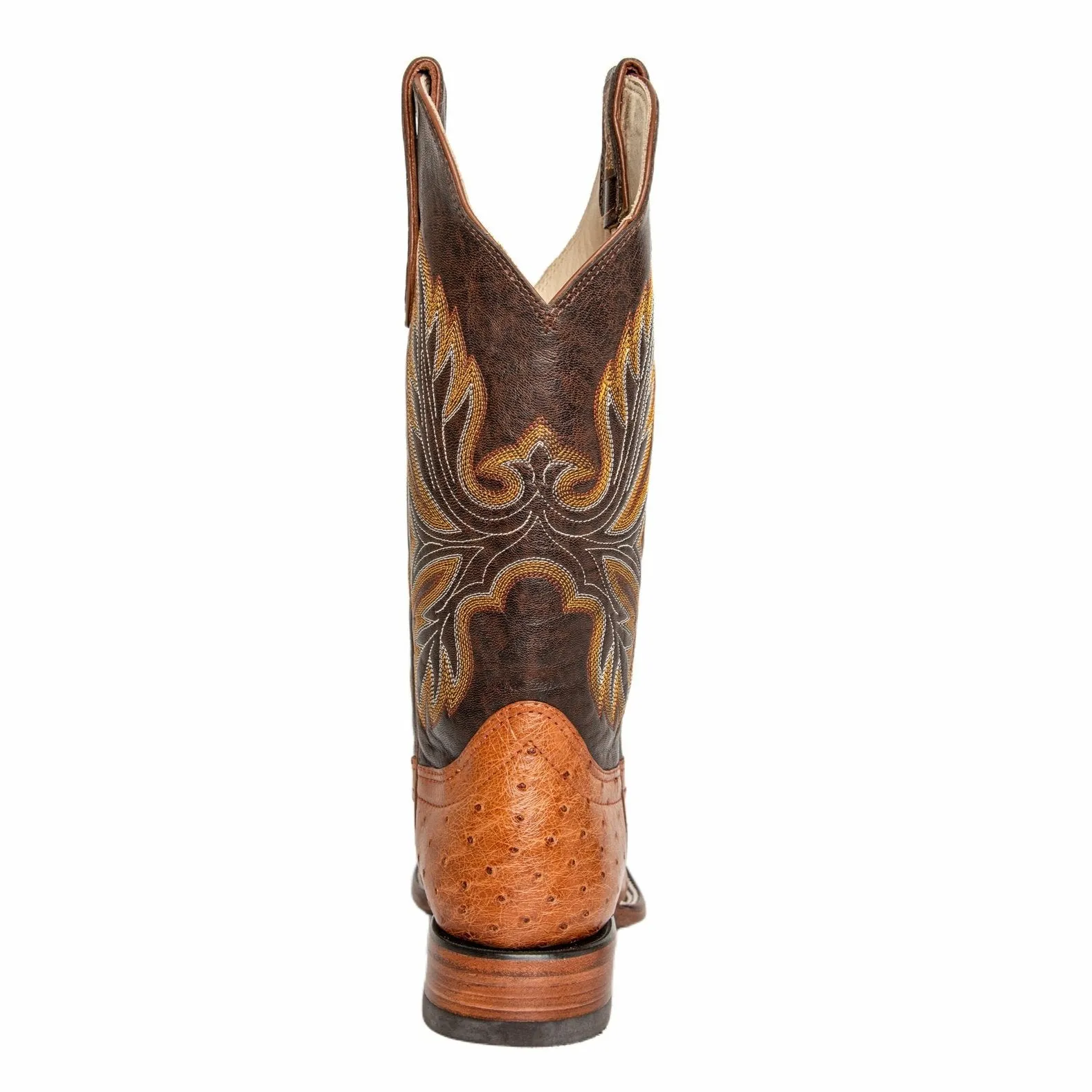 Hondo Men’s Cowboy Boots 13" Cognac Exotic Ostrich Cognac