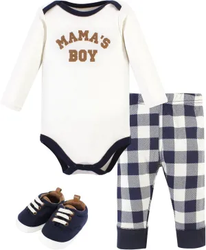 Hudson Baby Unisex Baby Cotton Bodysuit, Pant and Shoe Set
