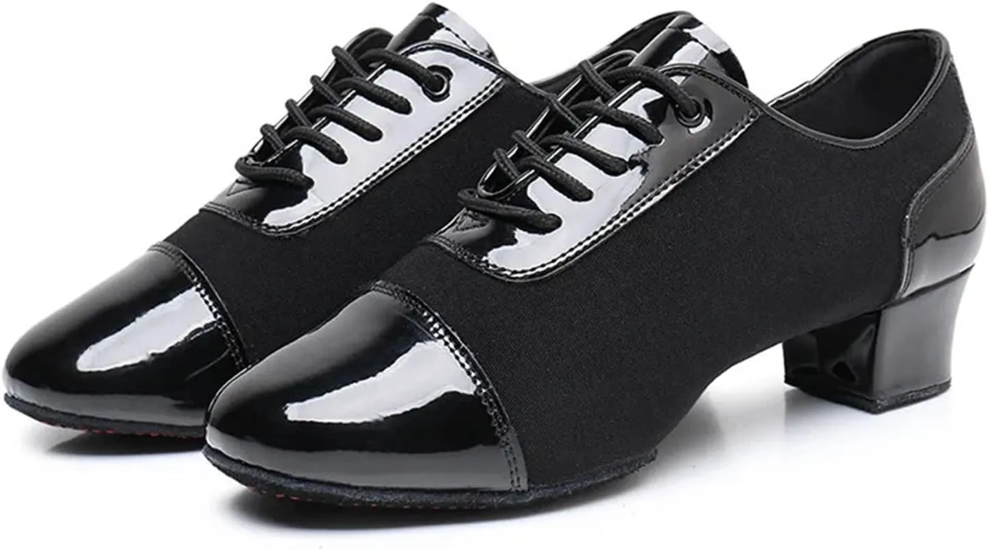 Latin Dance Shoes Men Modern Dance Shoes Men Ballroom Dancing Soft Rubber Sole Suede Sole Optional Large Size Male Jazz Latin Shoes