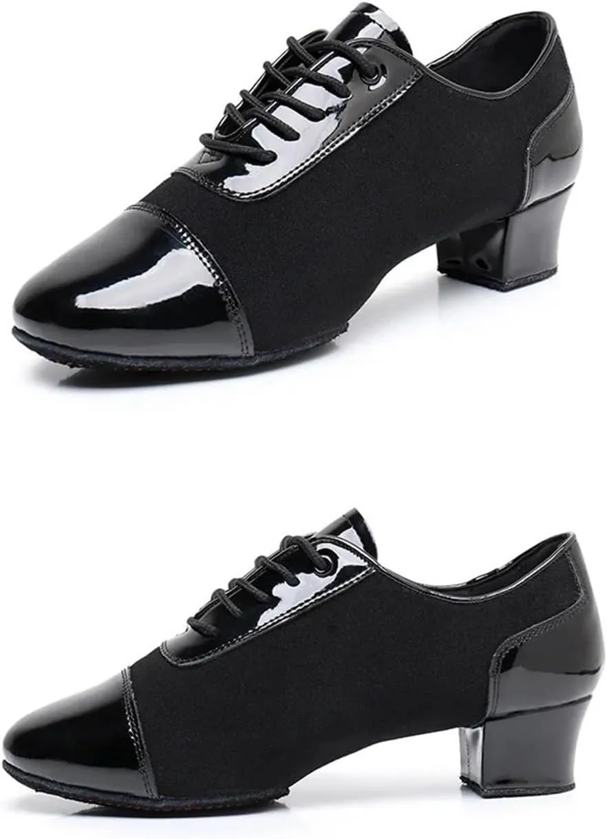 Latin Dance Shoes Men Modern Dance Shoes Men Ballroom Dancing Soft Rubber Sole Suede Sole Optional Large Size Male Jazz Latin Shoes