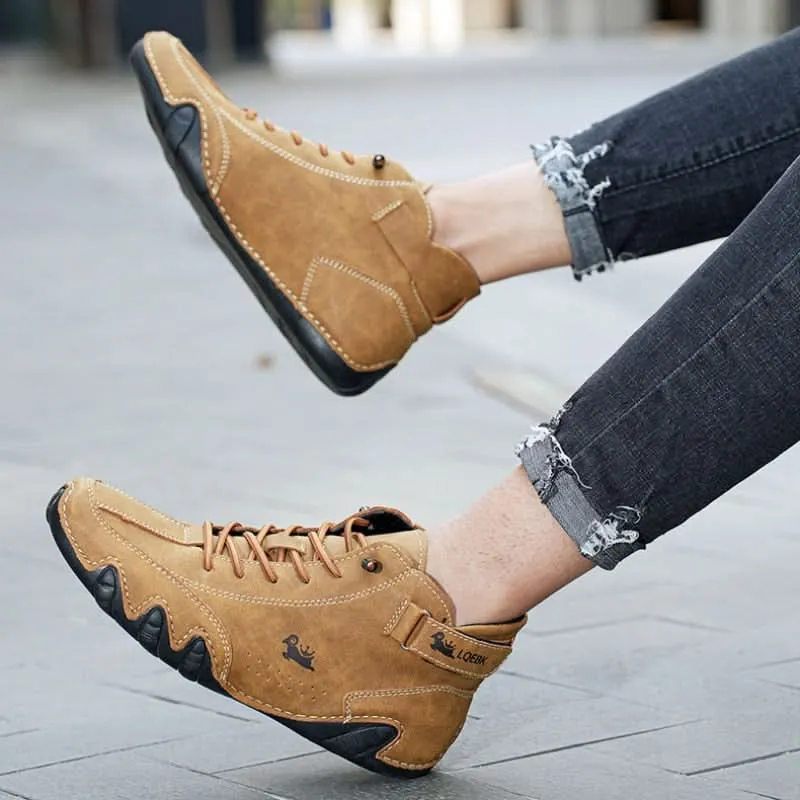 Leather Sneakers - High Top for Men