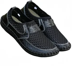 Men's Breathable Mesh Slip-On Loafer Shoes, Wear-Resistant Non-Slip Outdoor Shoes for Hiking, Spring and Summer Plus Size