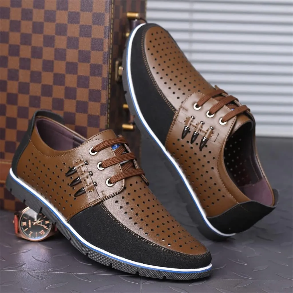 Mens Casual Business Dress Shoes Leather Slip-on Sneakers for Men Walking Office Comfort Outdoor Loafers Fashion Leisure Breathable